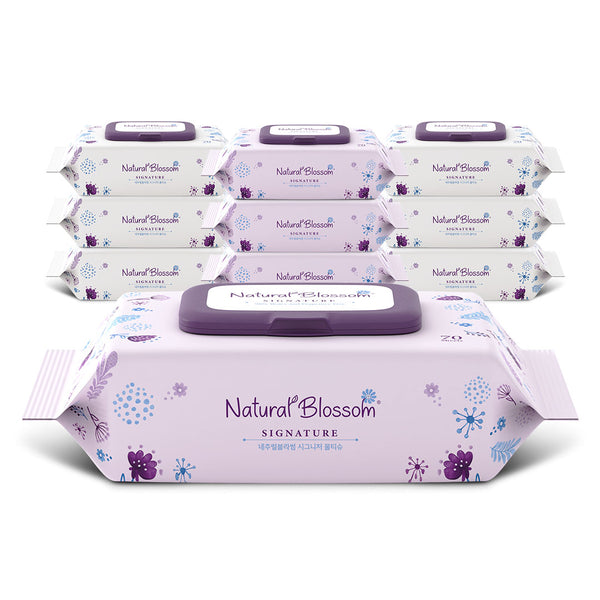 Natural Blossom Signature Wet Wipes | Cap-Type | Gentle, Ultra-Soft, Hypoallergenic | 70 Count | 200 × 150 mm | 50 gsm Fabric