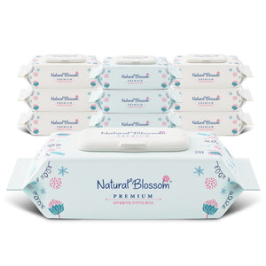 Natural Blossom Premium Wet Wipes | Cap-Type | Gentle, Ultra-Soft, Hypoallergenic | 70 Count | 180 × 200 mm | 70 gsm Fabric