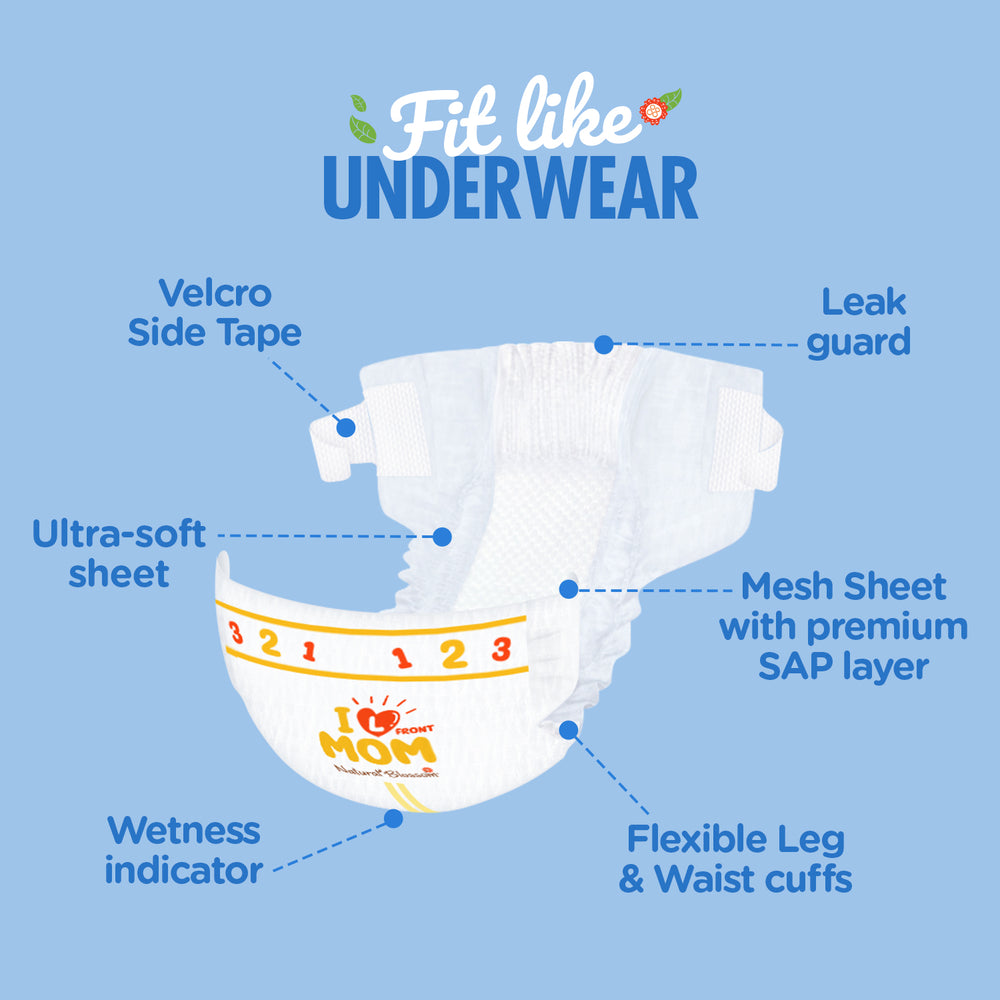 Natural Blossom Band Baby Diapers | Ultra-Slim, Hypoallergenic, Super Soft, Vegan | Size 4 (L, 20–31 lbs) | 24 Count