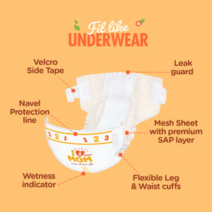 Natural Blossom Band Baby Diapers | Ultra-Slim, Hypoallergenic, Super Soft, Vegan | Size 2 (S, 9–18 lbs) | 30 Count