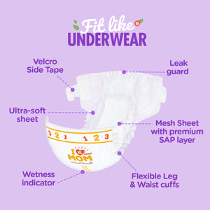 Natural Blossom Band Baby Diapers | Ultra-Slim, Hypoallergenic, Super Soft, Vegan | Size 5 (XL, 26–37 lbs) | 22 Count