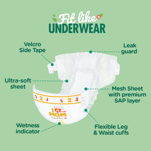 Natural Blossom Band Baby Diapers | Ultra-Slim, Hypoallergenic, Super Soft, Vegan | Size 3 (M, 13–24 lbs) | 28 Count