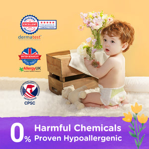 Natural Blossom Band Baby Diapers | Ultra-Slim, Hypoallergenic, Super Soft, Vegan | Size 5 (XL, 26–37 lbs) | 22 Count